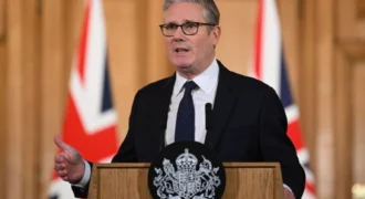 UK Prime Minister Keir Starmer announces under-16 social media ban in London, June 2026